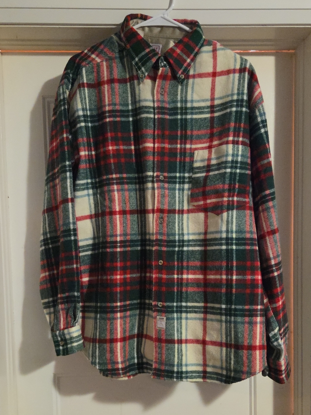 Men's Red & Green Plaid Flannel Shirt